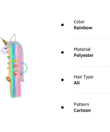 Basumee Handmade Unicorn Hair Clips for Girls | Felt & Yarn Rainbow Unicorn Wall Decoration | Perfect Clip Holder - 1pc - Buy Online on GoSupps.com
