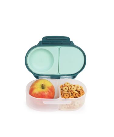 b.box Snackbox for Toddlers Kids | Mini Bento box Lunch box | Leak Proof 2 Compartments | BPA free Dishwasher safe | School Supplies | Ages 4 months+ (Emerald Forest 12 fl oz capacity)
