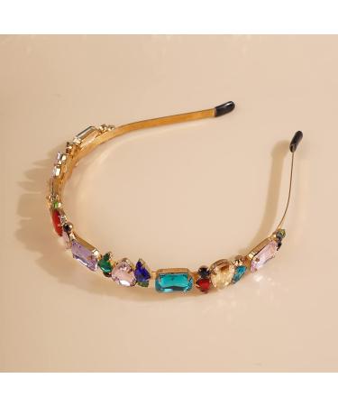 Wiwpar Thin Rhinestone Headband for Women - Colorful Elastic Vintage Hair Hoop Accessories - Buy Online on GoSupps.com