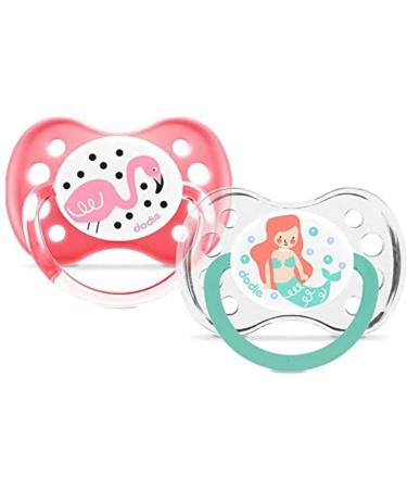 Dodie pacifier anatomical +6 months mermaid/flamingo 2 pieces Mermaid / Flamingo 2 pieces