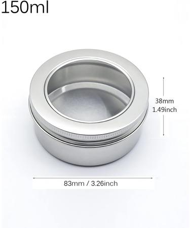 Zeoabsy 100 Pcs 150ml Silver Aluminum Cans with Screw Cap - Perfect for DIY Ointments Candle Making Cosmetics & Shaving Soap - Buy Online on GoSupps.com