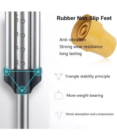 Crutches for Adults Underarm Lightweight Axillary Crutch with Comfortable Arm Rest Scalable Adjustment Crutches for Walking Damping Support Legs After Injury Or Surgery Unisex Grea Lucky Star - Buy Online on GoSupps.com