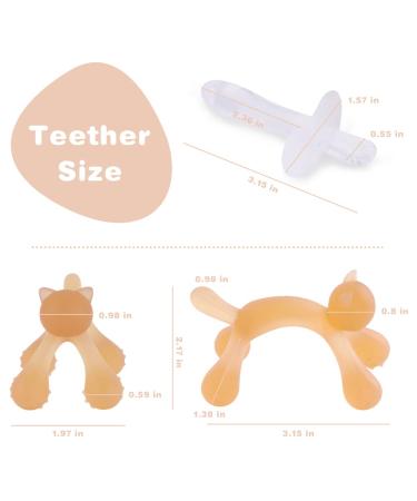 Cat Shaped Teether & Teething Stick Set - BPA Free, Freezer Safe Baby Teething Toys - Relieve Pain, Massage Gums - Perfect Gift for Friends' Babies (2PCS) - Buy Online on GoSupps.com