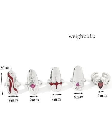Healeved 5 Sets Nail Ring Jewelry Finger Tip Jewelry for Red Jewelry Nail Decor Nail Jewelry Girl Jewelry Jewels for Nails Nail Tip Ring Rings Ring Decor Zinc Alloy White - Buy Online on GoSupps.com
