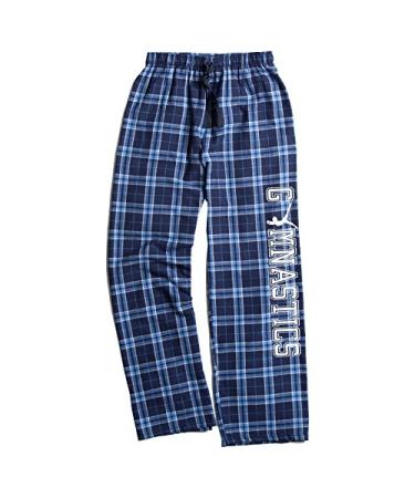 JANT girl Gymnastics Columbia Blue Lounge Flannel Pant with Pockets Youth Small (Size 6 - 8)