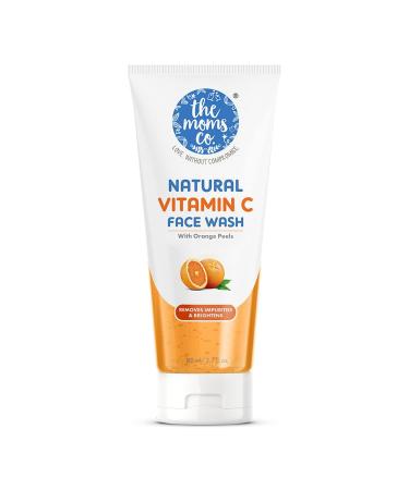 Natural Simple Vitamin C Face Wash for Women & Men | Clean & Glowing Skin I Oil Free Look I Orange Beads & Chemical Free I 80 ml