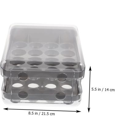 GLEAVI Egg Storage Box Plastic Drawers Beverage Organizer for Fridge Reusable Egg Tray Egg Rack Thicken Grey 21.5x22.5x14cm - Buy Online on GoSupps.com