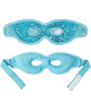 Cooling Eye Mask Set - Reusable Gel Bead Face Mask for Migraine Relief Dark Circles & Swollen Eyes - 2 Pieces Ice Mask in Blue - Buy Online on GoSupps.com