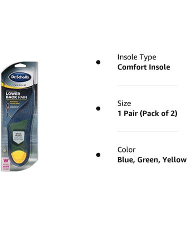 Dr. Scholl's P.R.O. Pain Relief Orthotics for Lower Back - Women's | Pack of 2 - Buy Online on GoSupps.com