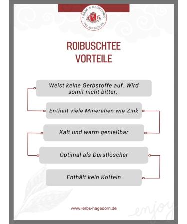  Lerbs & Hagedorn Roibusch Roybusch Tea 1 kg Orange - Buy Online on GoSupps.com