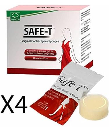 Safe-T Pack of 12 Hormone-Free Vaginal Sponges for Effective Contraception - International Shipping Available - Buy Online on GoSupps.com