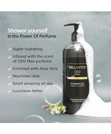 Be_lla Vi_ta Luxury CEO MAN Body Wash - Refreshing Shower Gel for Deep Cleansing Hydration & Moisturizing with Aloe Vera & Charcoal - 500ml International Shipping - Buy Online on GoSupps.com