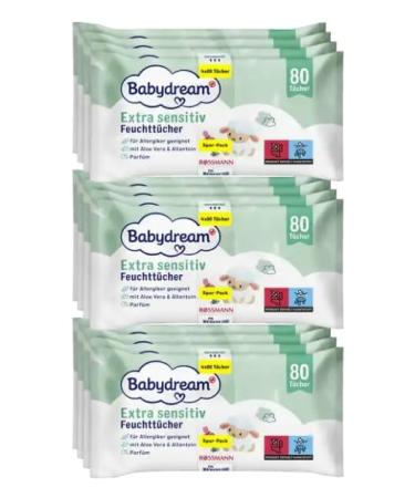 Buy BabyDream Extra Sensitive Wet Wipes - 960 Natural Aloe Vera Towels for Neurodermatitis | Perfume-Free & Hypoallergenic - Buy Online on GoSupps.com