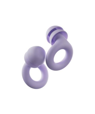 Loop Quiet 2 Plus Ear Plugs with Double Tips Ultra-Comfy Reusable Earplugs for Sleep Focus Travel Noise Sensitivity | Flexible Protection | 24 dB (SNR) Noise Reduction + 3 dB with Double Tips Violet