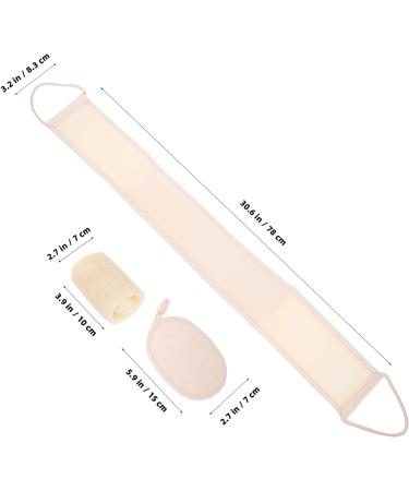 Healvian Natural Loofah Exfoliating Back Scrubber Set - Deep Clean Shower Sponge for Men & Women | Bathing Towel & Body Scrubbers - Buy Online on GoSupps.com