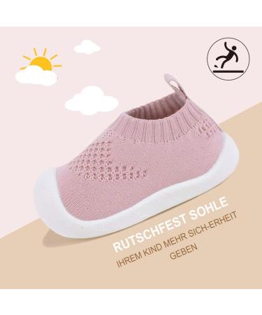 Baby Toddler Sneakers | Mesh Breathable Lightweight Shoes | Non-Slip Trainers | Indoor Outdoor | Pink - 4 UK Child - Buy Online on GoSupps.com