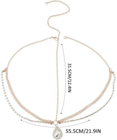 Runmi Rhinestone Head Chain - Layered Bridal Headpiece & Gold Crystal Hairpiece for Brides & Bridesmaids | Festival Hair Accessories - Buy Online on GoSupps.com