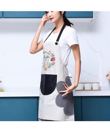 Women'S Kitchen Apron Waterproof And Oil-Proof Round Pockets On Both Sides Can Be Wiped Hands (Free A Pair Of Sleeves) - Buy Online on GoSupps.com