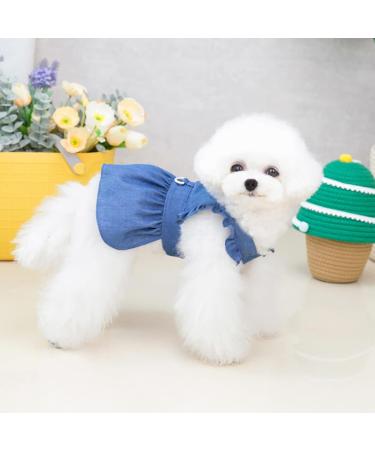 Luxury Dog Dress for Small Dogs | Rock Style Evening & Wedding Dresses | XL Dark Blue Tutu Skirt & Jeans for Puppies - Buy Online on GoSupps.com