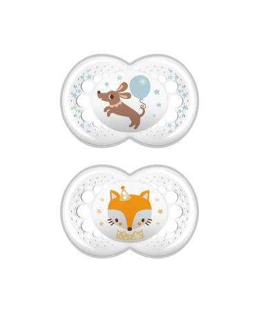 MAM Original pacifiers in a set of 2 Skinsoft silicone with pacifier box 16+ months neutral
