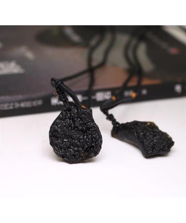 Shop Meteorite Black Agni Tektite Necklace - Unique Rough Gemstone Jewelry Irregular Shape International Shipping Available - Buy Online on GoSupps.com