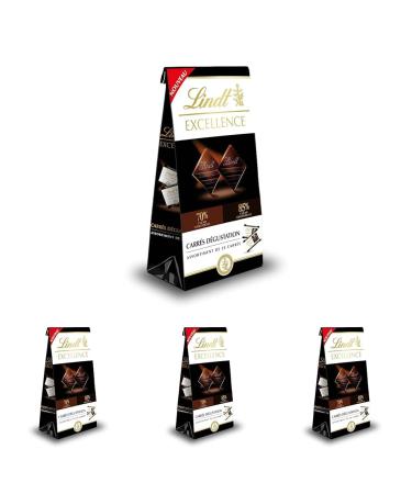 Lindt - Sachet de chocolat mini carr s EXCELLENCE - Assortiment de Chocolats Noir 70% et Noir 85% 154g (Lot de 4) Noir 154g (Lot de 4)