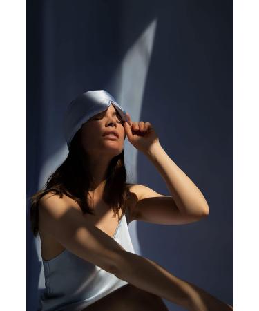 DROWSY Silk Sleep Mask - Luxurious Padded Cocoon for Total Darkness (Blue Belle) - Buy Online on GoSupps.com