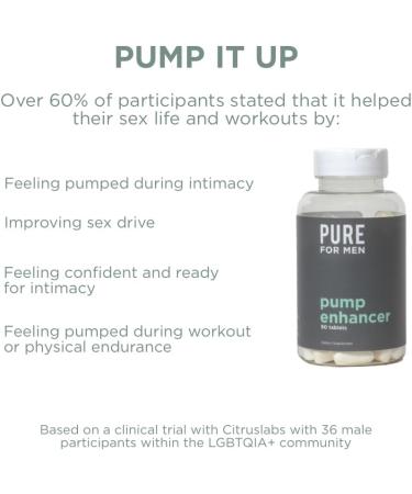 Pure for Men Pump Enhancer | Pre Workout Supplement for Muscle Pump Stamina and Increased Blood Flow | Nitric Oxide Booster with L-Arginine & L-Citrulline | Focus and Energy Support | 90 Count 90 Count (Pack of 1) - Buy Online on GoSupps.com