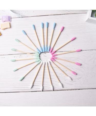Jihuoo 200pcs Double-Head Cotton Swabs - H lze Handle Ear Cleaning & Makeup Cotton Buds - Pink Quality Cotton Toppers for All Uses - Buy Online on GoSupps.com