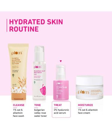 Plum 2% Hyaluronic Acid Serum with Bulgarian Rose | Hydrating Daily Face Serum for All Skin Types | Fragrance-Free | 1.01 Fl Oz - Buy Online on GoSupps.com