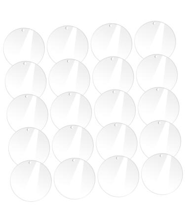TEHAUX 80 Pcs Acrylic Round Sheet Cake Pan Clear Ornaments Circle Acrylic Blanks Multifunction Pallet - Buy Online on GoSupps.com