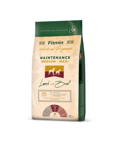 Fitmin Medium Maxi Maintenance Lamb with Beef | Dry dog food | With lamb and beef | 74% animal raw materials | For adult dogs of medium and large breeds | 12 kg or 2.5