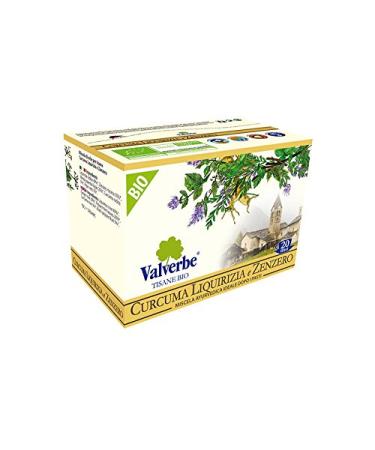 Buongustai di Calabria Turmeric Lacritz and Ginger Tea 20 Filters Organic Ayurveda Tea for Cleansing and Digestion