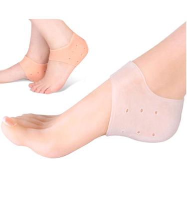 Brillistar silicone gel socks 2 para silicone gel heel and ankle sleeve for plantar fasciitis transparent pain relatives of the feet for men and women