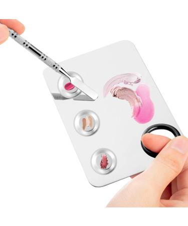 2 Pack Stainless Steel Makeup Palettes with Spatula by SourceTon - Professional 3-well Cosmetic and Nail-art Mixing Palette for Pigment Blending - Buy Online on GoSupps.com