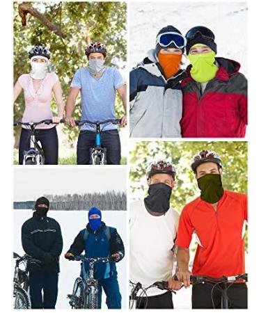 SATINIOR 9 Pcs Men's Ski Mask Balaclava Winter Neck Gaiter - Windproof Outdoor Cycling Hood in Solid Colors - Buy Online on GoSupps.com