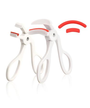 Eyelash Curler Wide-Angle Eyelash Curler and Partial Eyelash Curler Combo Set Eyelash Curler with 2 Silicone Replacement Pads Comfortable Grip 24-Hour Eyelash Curling