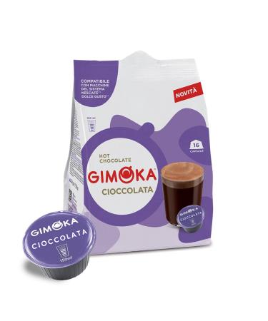 Gimoka Chocolate flavor - 64 Capsules - Compatible with Nescaf * Dolce Gusto* brand coffee machines - Made in Italy (pack of 4 x 16)