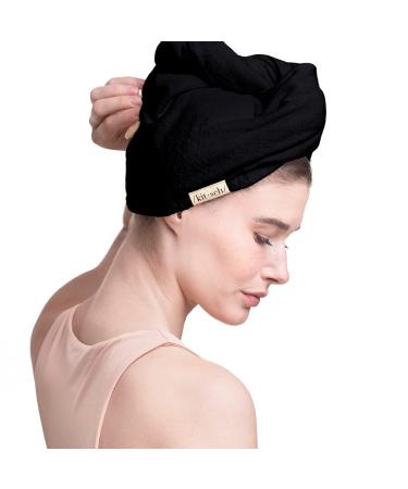 Kitsch Super-Absorbent Eco-Friendly Hair Towel Black 1 Piece
