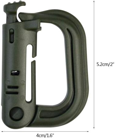 Topbuti 18 pcs Multipurpose Grimlock D-Ring Locking Molle Clips - Tactical Backpack Hanging Hook Set - Buy Online on GoSupps.com