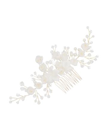 Ipetboom Tiara Polymer Clay Crystal Head Ornaments Flower Hair Comb Mori Hair Comb The Flowers Hairpin Bridal Headdress Bridal Hair Accessory Crystal Hair Comb Headgear Hair up Bride Hanfu