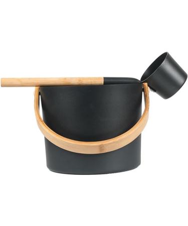 Sauna Bucket Sauna Bucket ladle Set 7L Luxurious Finnish Matching Ladle Sauna Barrel Sauna Aluminum Bucket with Long Handle Spoon Set Sauna Bucket Stylish Spa Esential for Water Ladling Black - Buy Online on GoSupps.com