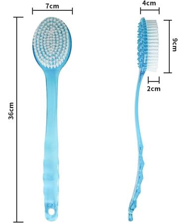 Mumeng Soft Fur Back Brush - Long Stem Shower Brush for Cellulite Dead Skin Removal & Lymphatic Health (Blue) - Buy Online on GoSupps.com