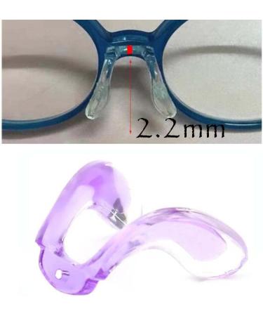 Replacement Metal Nose Pad Holder for Glasses - U-Shaped Purple Silicone & Transparent Kids Nose Pads (2 Pieces) - Buy Online on GoSupps.com
