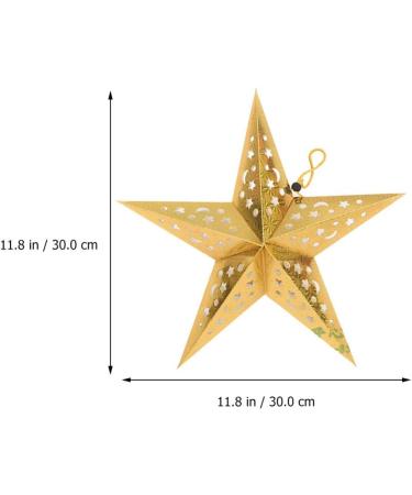 1 Set Pentagram Pendant Christmas Paper Star Lanterns Hanging Pendant Hollow Out Star Lantern Christmas Ornament Led Lantern Hanging Light Christmas Tree 3D Accessories Golden - Buy Online on GoSupps.com