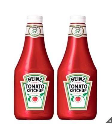 Heinz Tomato Ketchup- No Artificial Colours Flavours Preservatives or Thickeners - Suitable for Vegans - Suitable for Vegetarians - 2 x 1.35kg