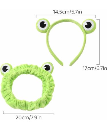 UngVeil 2 Pieces Cute Frog Headband Stretchy Frog Hair Accessories Cartoon Frog Headband for Face Washing Shower Sports Yoga Beauty Skincare - Buy Online on GoSupps.com