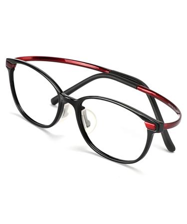 BAFAFA Self-tinting reading glasses unisex reading glasses material PP+steel spring hinges contain solar readers UV400 protection no screws (Color: Black+Red Size: +1.75) +1.75 Black+Red