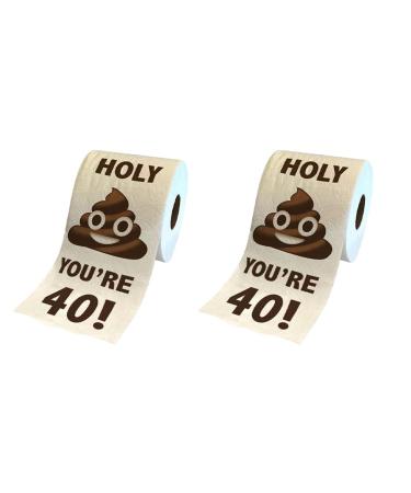 Clisted 2 Roll Funny Toilet Paper Roll Birthday Gifts for Women Men Gift Toilet Paper Bathroom Prank Joke Fun Paper 40