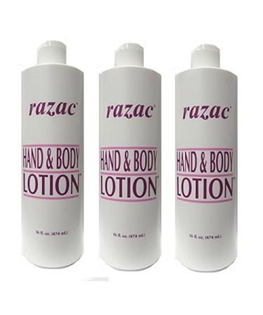 Razac 3 Pack Body & Hand Lotion, 16 oz (1430 ml total)